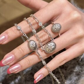 Gourd Necklace Manufacturer - Pure Silver S925 Brushed Craft Lace Retro Court Style Advanced Temperament