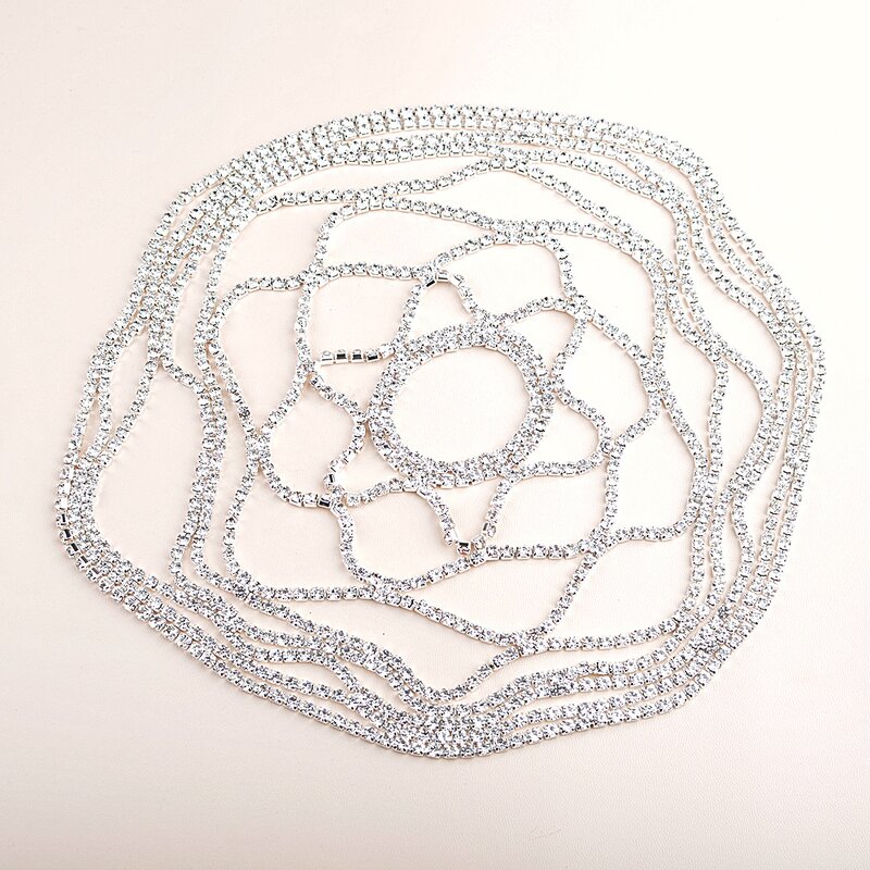 Crystal Flower Hair Comb Manufacturer - Hot Sale Trendy Handmade Gold Metal Ornament Flexible Chain