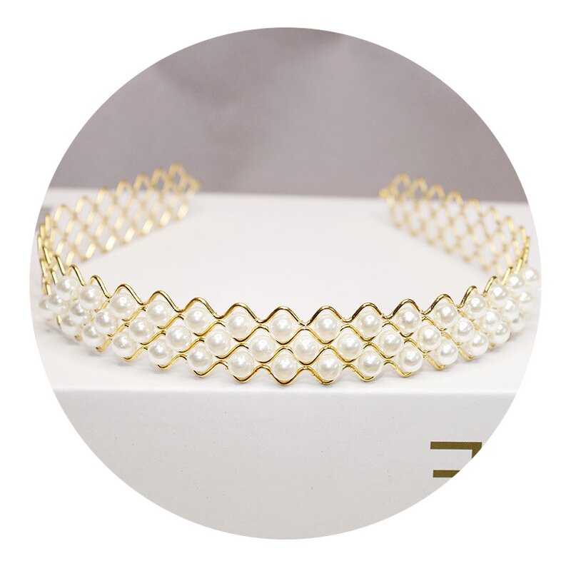 Pearl Headband Manufacturer - Korean Ins New Arrival Casual Retro Alloy Popular Fresh Elegant Fairy