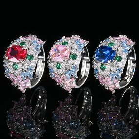 Ring Accessories Manufacturer - Colorful Gemstone Models High-End Versatile Light Luxury Women's