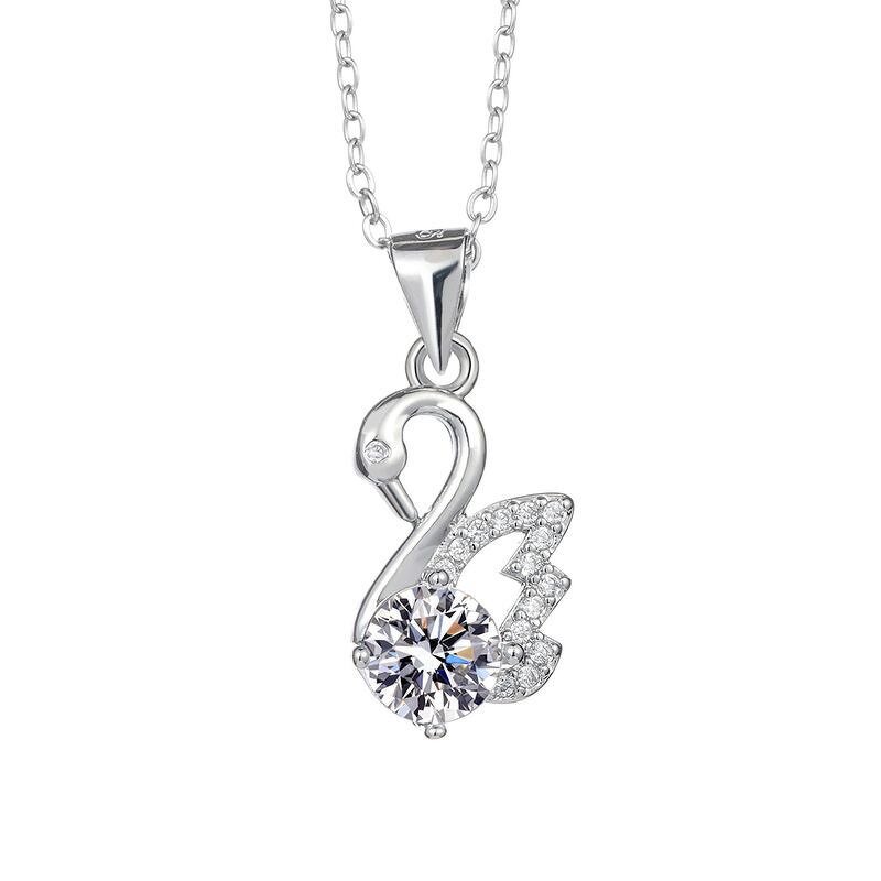 Flower Necklace Manufacturer - Muse Trending Flower Platinum Plated One Carat Zircon Pendant