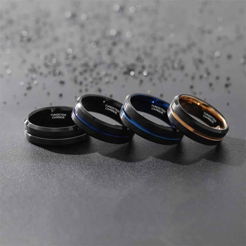 Meteorite Silk Ring Factory - New Fog Pattern Silk Series Tungsten Gold Sphere Wide Surface 4/6/8mm