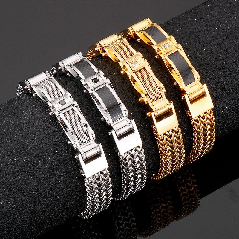 Leather Bracelet Factory - Handwoven European American New Fashion Men's Retro Stainless Steel