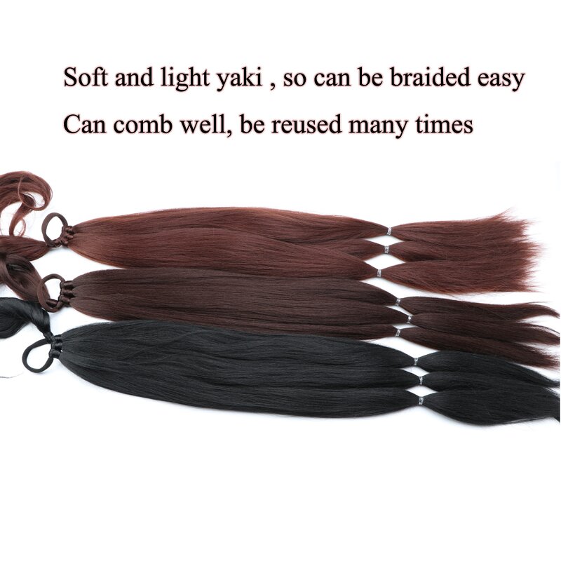 Ponytail Hair Extensions Manufacturer - OEM/ODM Custom Dark Brown Synthetic Yaki Straight Ponytail