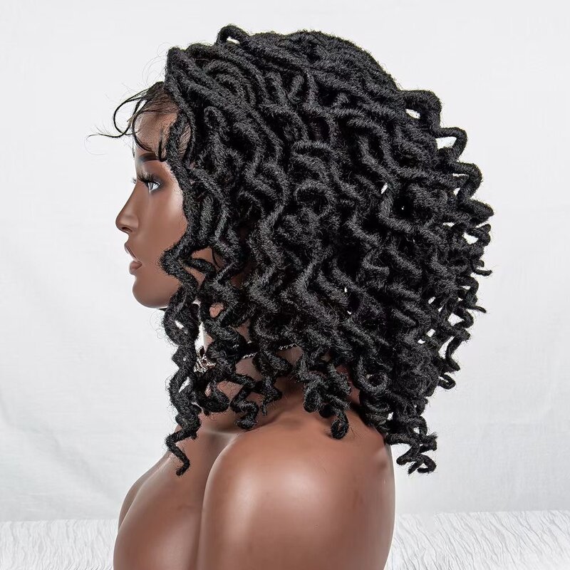 Full Lace Wig Manufacturer - OEM/ODM Custom Synthetic Faux Locs Braided Wig with Goddess Locs