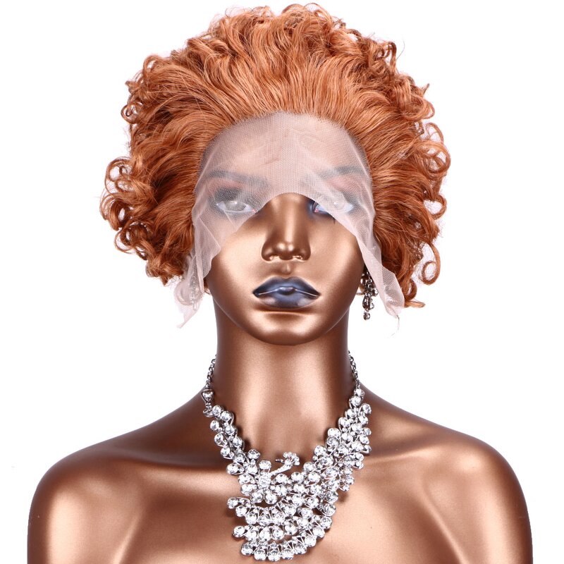 Lace Frontal Wig Manufacturer - OEM/ODM Custom Short Curly Human Hair Wig 8inch 13x4 Lace Frontal