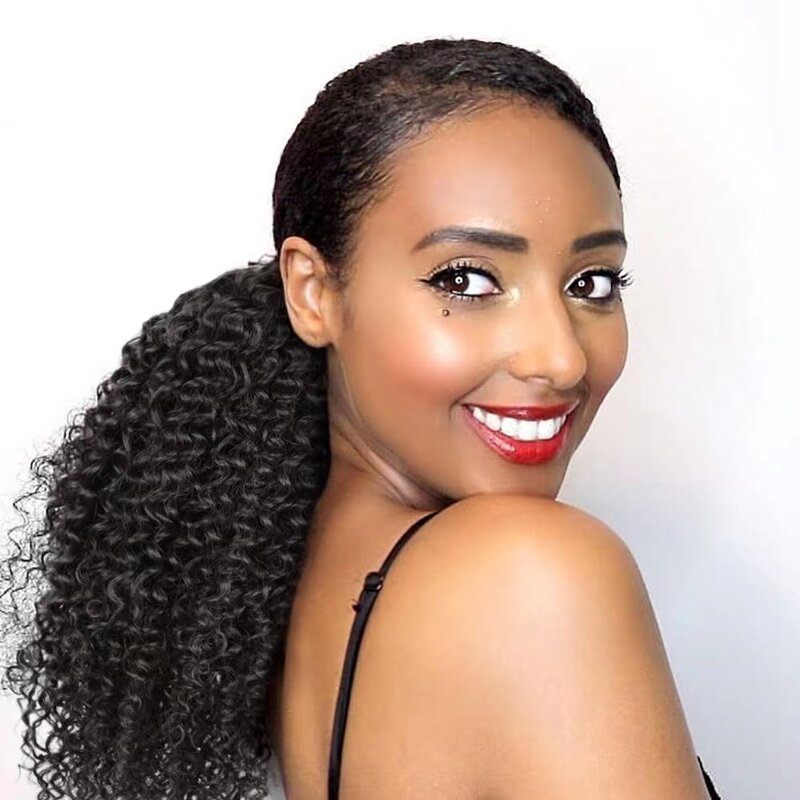 Synthetic Ponytail Manufacturer - OEM/ODM Custom Very Big Size Black Ponytail Braiding Hair