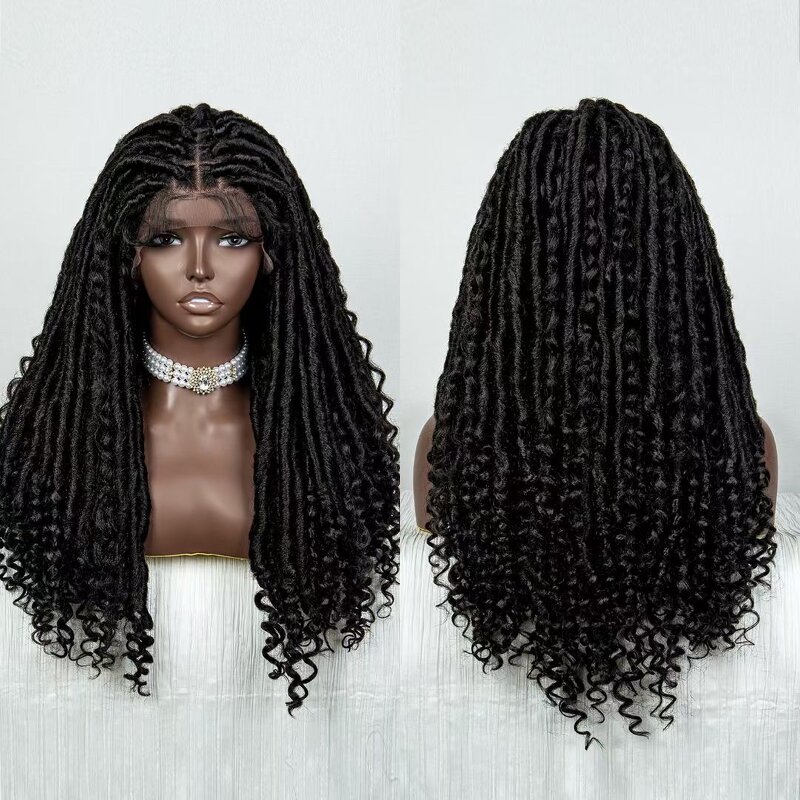 Glueless Lace Wig Manufacturer - OEM/ODM Custom Synthetic Goddess Locs Crochet Hair Frontal Lace Wigs