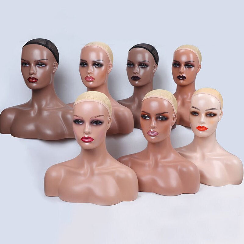 Wig Display Mannequins Factory - OEM/ODM Custom PVC Realistic Female Wig Display Mannequins African American