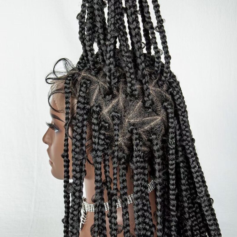 Synthetic Braiding Hair Factory - OEM/ODM Custom Full Lace Glueless Braids 36 Inches for Women