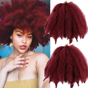 Afro Kinky Twist Hair Factory - OEM/ODM Custom Synthetic Afro Marley Twist Hair 8Inch Brown Soft