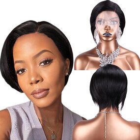 Lace Frontal Wig Factory - OEM/ODM Custom Short Peruvian Human Hair Wig Side Part
