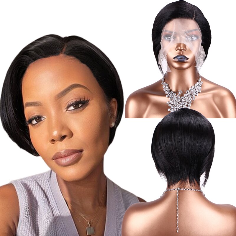 Lace Frontal Wig Factory - OEM/ODM Custom Short Peruvian Human Hair Wig Side Part