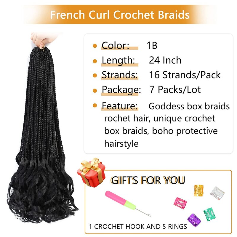 Synthetic Braiding Hair Factory - OEM/ODM Custom French Curl Braiding Hair Extensions Goddess Box Braids