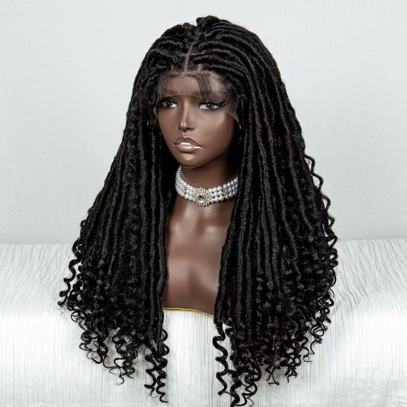 Glueless Lace Wig Manufacturer - OEM/ODM Custom Synthetic Goddess Locs Crochet Hair Frontal Lace Wigs