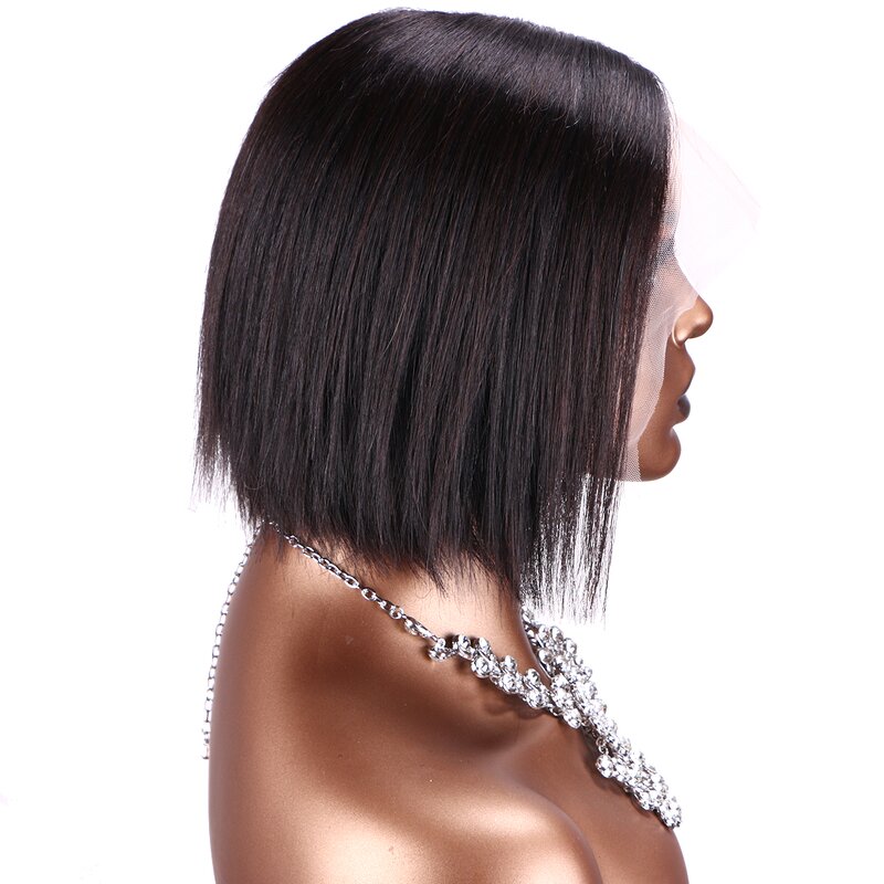 HD Lace Wig Factory - OEM/ODM Custom Middle Part Bob Human Hair Wig 8inch Brazilian Hair