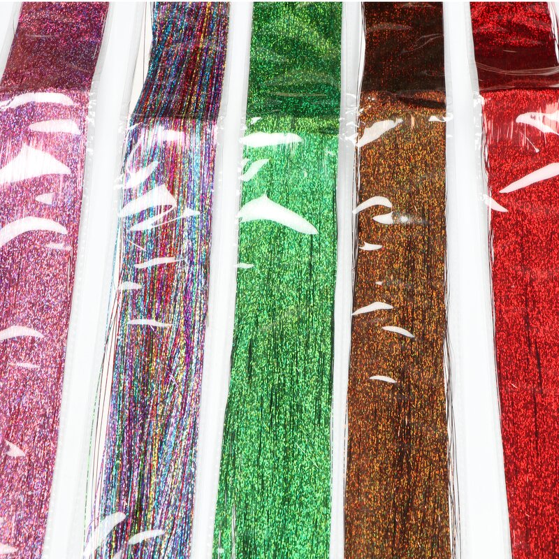 Glitter Hair Extensions Factory - OEM/ODM Custom 48inch 18 Colors Glitter Hair Extensions Tinsel Shiny