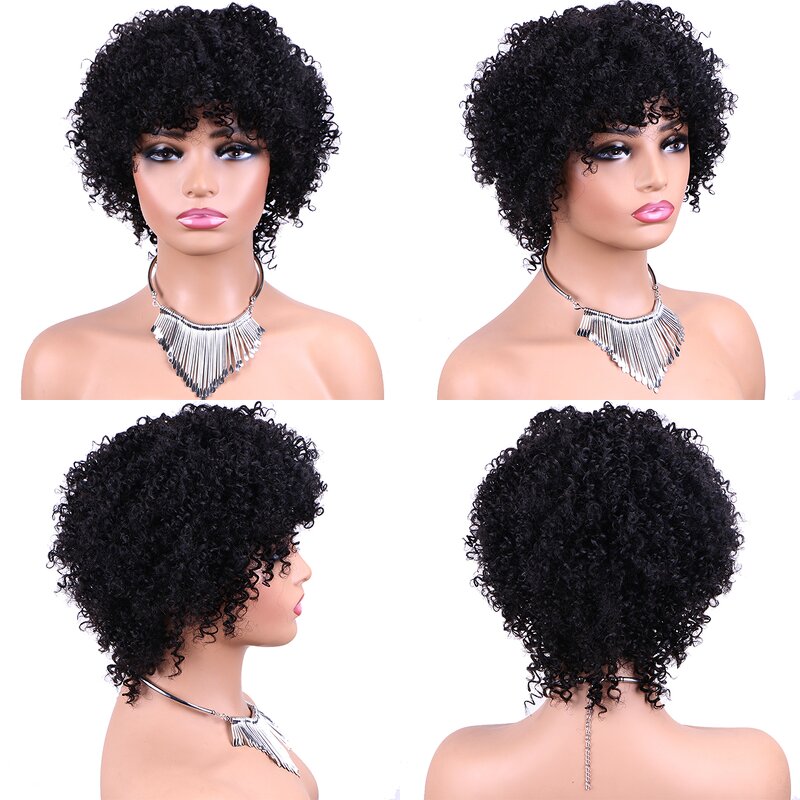 Human Hair Wig Manufacturer - OEM/ODM Custom Kinky Curly Pixie Cut Natural Human Hair Wig