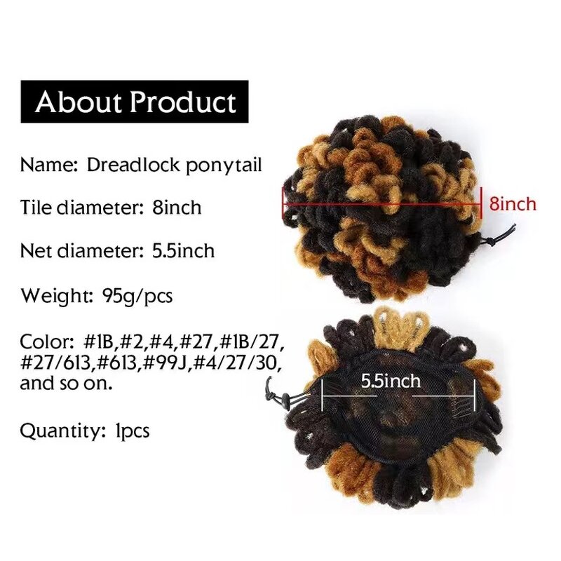 Hair Bun Manufacturer - OEM/ODM Custom Dreadlocs Hair Bun Synthetic Fro Hair Ponytail