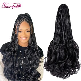 Goddess Box Braids Manufacturer - OEM/ODM Custom Crochet Hair French Curly Synthetic Braids Short Black