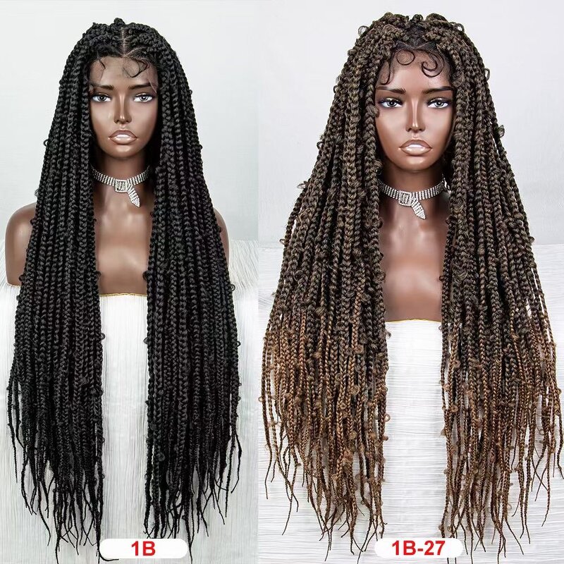 Synthetic Braiding Hair Factory - OEM/ODM Custom Full Lace Glueless Braids 36 Inches for Women