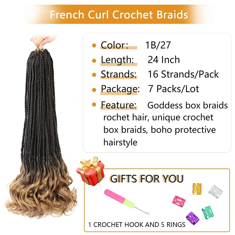 Synthetic Braiding Hair Factory - OEM/ODM Custom French Curl Braiding Hair Extensions Goddess Box Braids