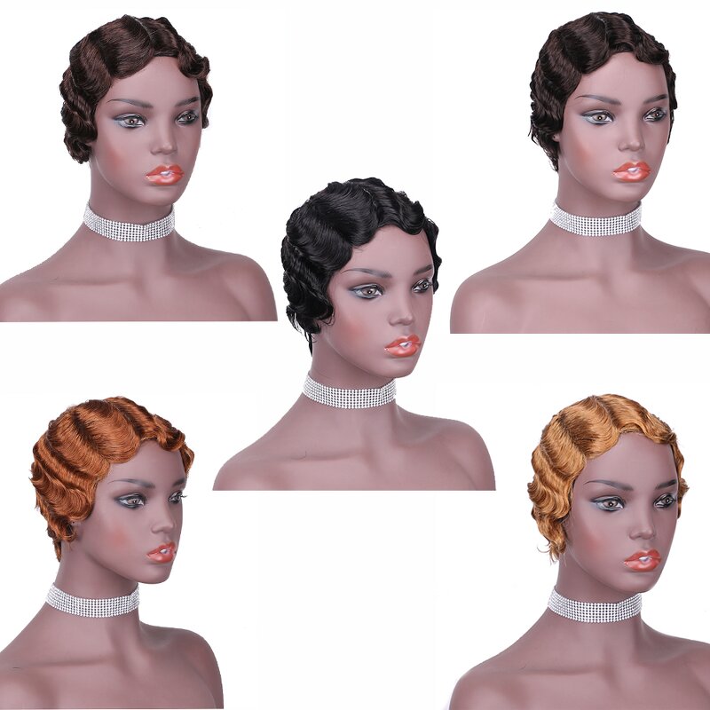 Pixie Cut Wig Manufacturer - OEM/ODM Custom Short Wavy Brazilian Hair Wig with Bangs