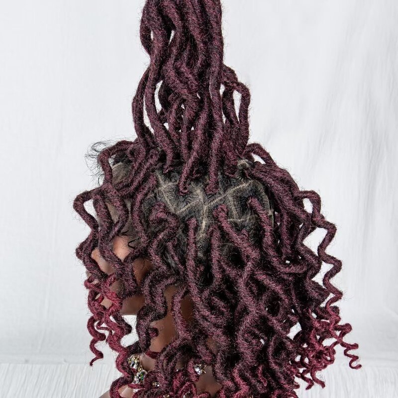 Full Lace Wig Manufacturer - OEM/ODM Custom Synthetic Faux Locs Braided Wig with Goddess Locs