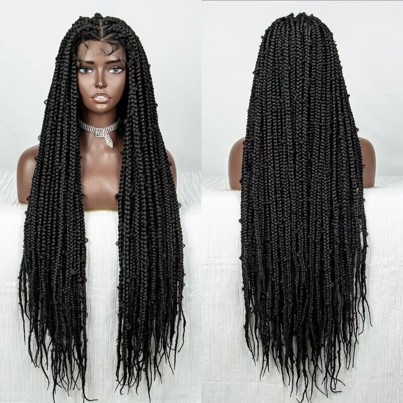 Synthetic Braiding Hair Factory - OEM/ODM Custom Full Lace Glueless Braids 36 Inches for Women