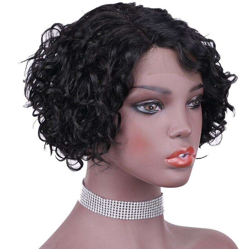 Pixie Kinky Curly Wig Manufacturer - OEM/ODM Custom 13x4 Lace Frontal Pixie Kinky Curly Brazilian Human Hair Wig