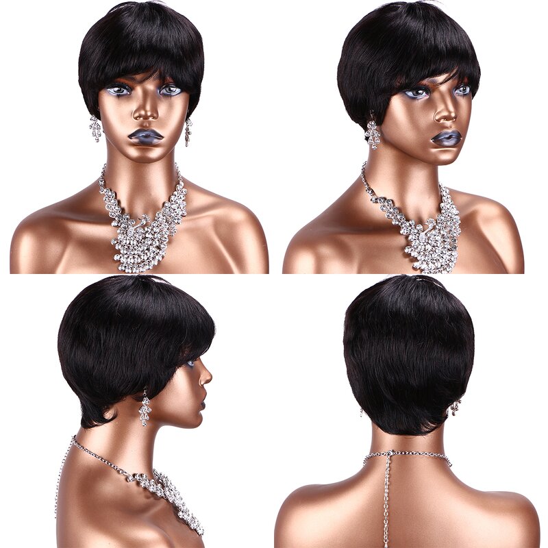 Human Hair Wig Factory - OEM/ODM Custom Straight Bob Pixie Cut Wig with Baby Hair