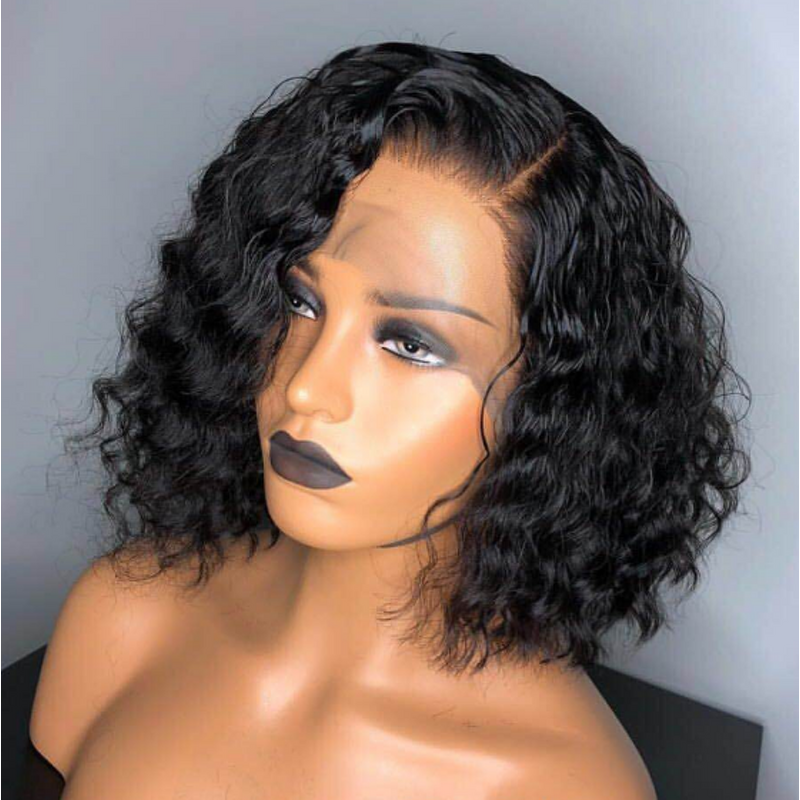 Pixie Curly Bob Wig Factory - OEM/ODM Custom Brazilian Hair Pixie Curly Bob Lace Frontal Wig