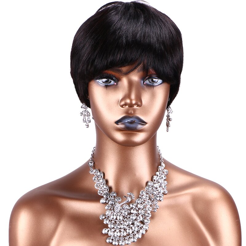 Human Hair Wig Factory - OEM/ODM Custom Straight Bob Pixie Cut Wig with Baby Hair