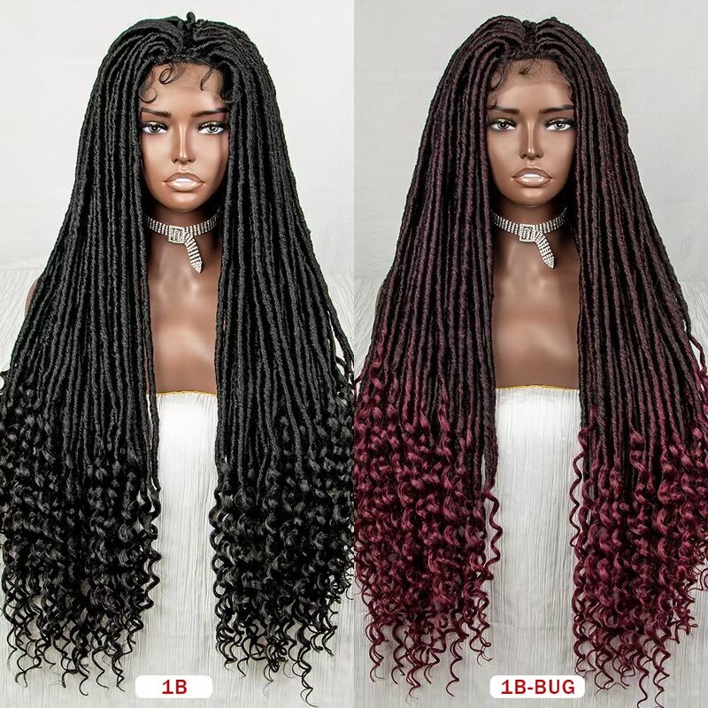 Synthetic Hair Wig Factory - OEM/ODM Custom Full Lace Glueless African Wig with Goddess Locs