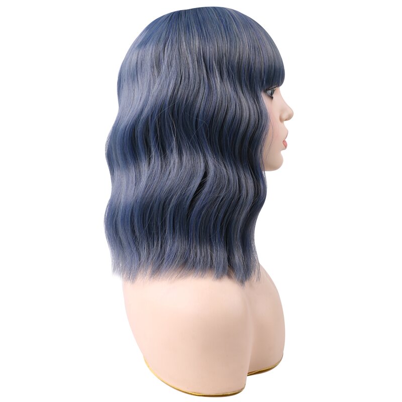Orange Wig Manufacturer - OEM/ODM Custom Orange Wig with Bangs Short Wavy Curly for Women Shoulder Length