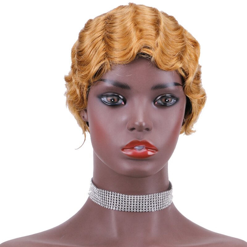 Pixie Cut Wig Manufacturer - OEM/ODM Custom Short Wavy Brazilian Hair Wig with Bangs