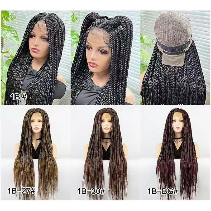 Box Braided Wigs Manufacturer - OEM/ODM Custom Synthetic Dark Brown Lace Front Wig Box Braided Wigs