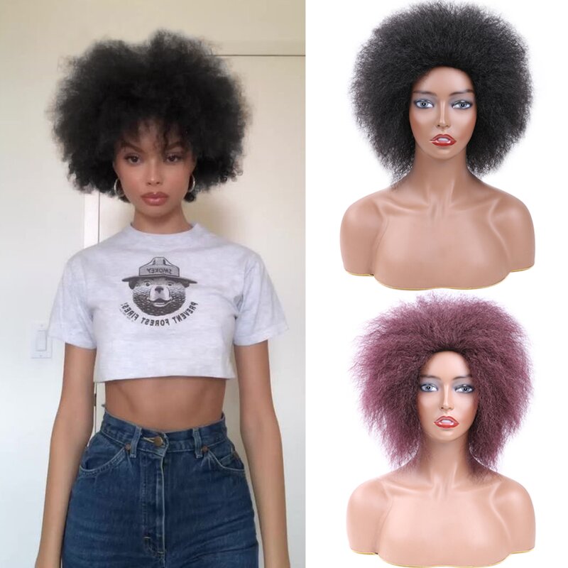 Afro Wigs Manufacturer - OEM/ODM Custom Short Curly Afro Kinky Wig Huge Fluffy Puff Wigs for Black