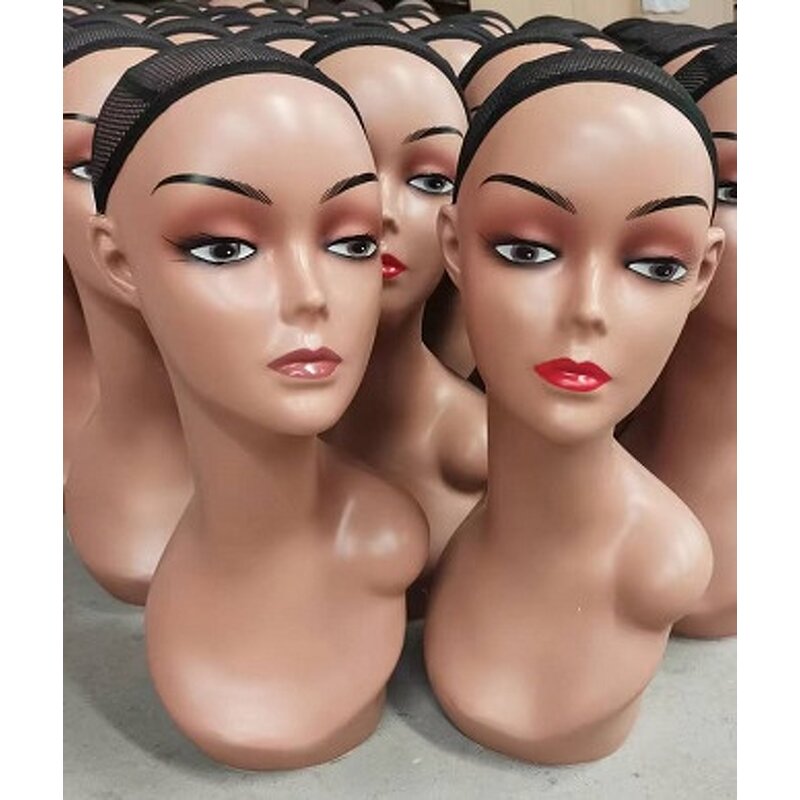 Wig Display Stand Factory - OEM/ODM Custom Half Body Realistic Stand Mannequin African American Female