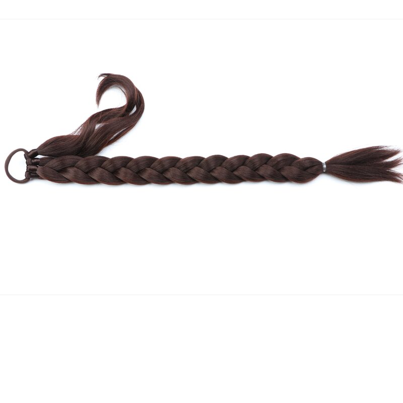Ponytail Hair Extensions Manufacturer - OEM/ODM Custom Dark Brown Synthetic Yaki Straight Ponytail