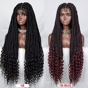 Synthetic Hair Wig Factory - OEM/ODM Custom Full Lace Glueless African Wig with Goddess Locs