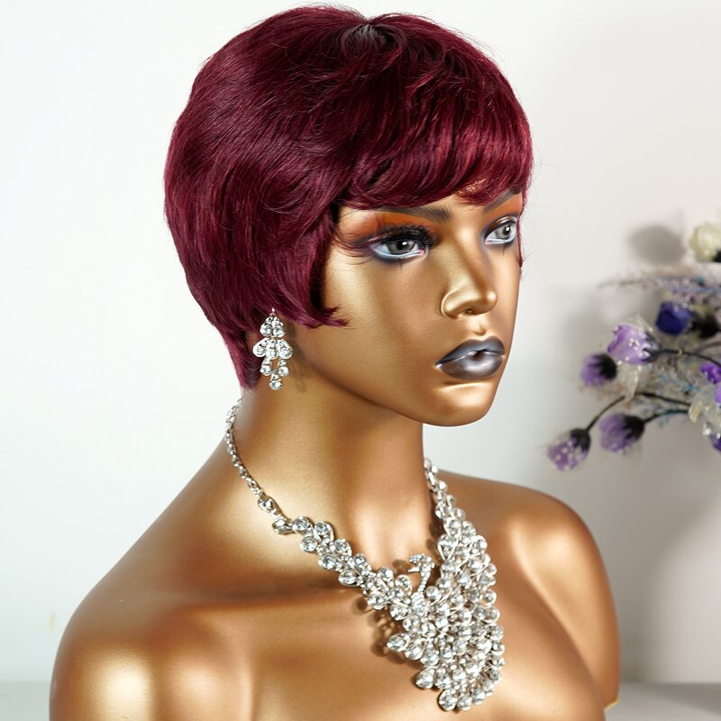 Human Hair Wig Factory - OEM/ODM Custom Straight Bob Pixie Cut Wig with Baby Hair