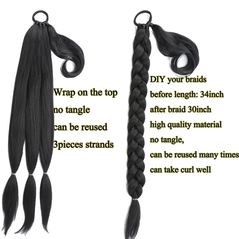 Braids Ponytail Extension Factory - OEM/ODM Custom Long Braids up Ponytail Extension DIY Hair Styles