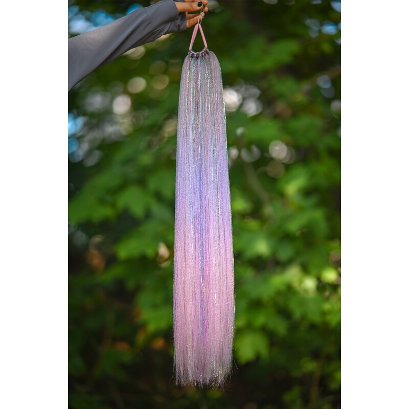 Ponytail Hair Extensions Manufacturer - OEM/ODM Custom Synthetic Brown Glitter Ponytail Heat Resistant