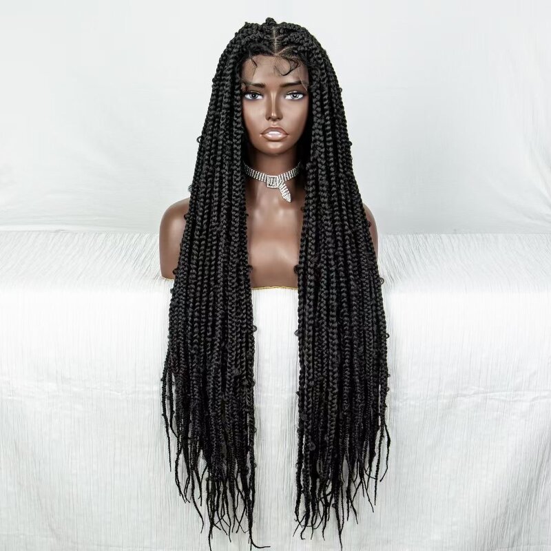 Synthetic Braiding Hair Factory - OEM/ODM Custom Full Lace Glueless Braids 36 Inches for Women