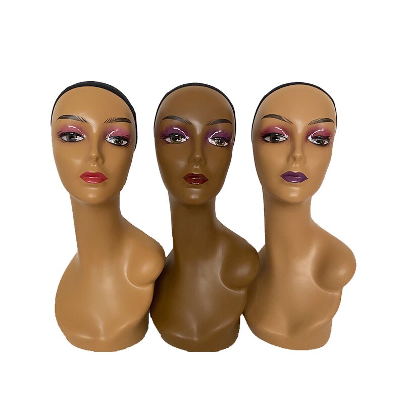 Wig Display Stand Factory - OEM/ODM Custom Half Body Realistic Stand Mannequin African American Female