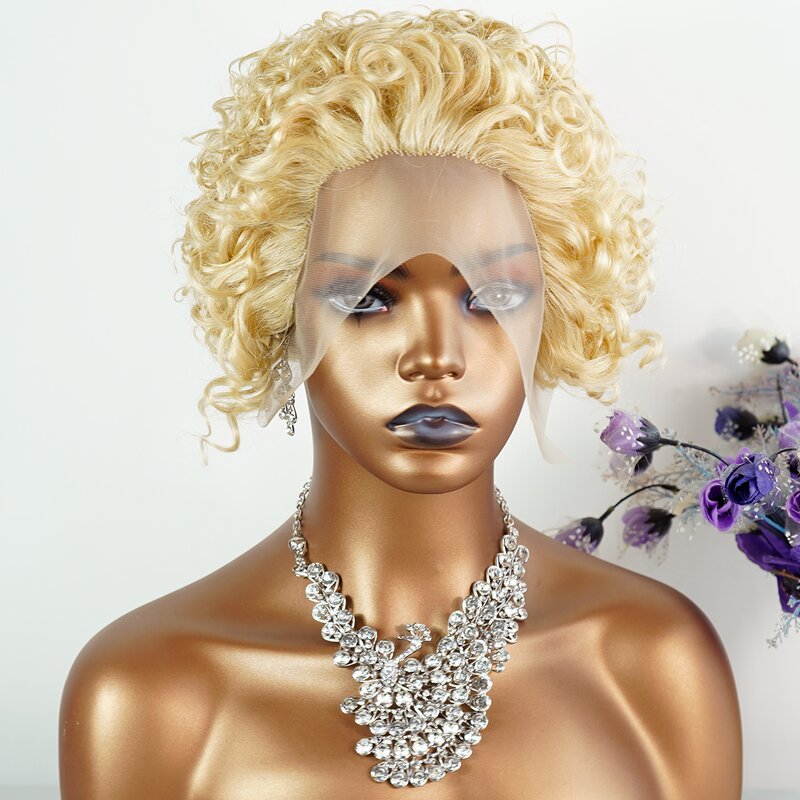 Lace Frontal Wig Manufacturer - OEM/ODM Custom Short Curly Human Hair Wig 8inch 13x4 Lace Frontal