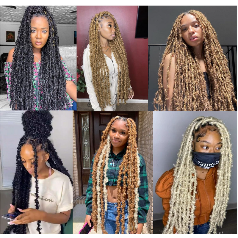 Butterfly Locs Crochet Braids Factory - OEM/ODM Custom Copper Red 24Inch Butterfly Locs Crochet Hair Pre-looped
