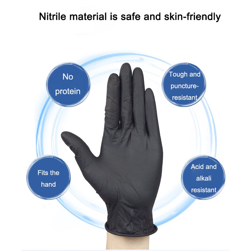 Nitrile Gloves Factory - OEM/ODM Custom Food Safe Industrial Grade Disposable Black Nitrile Gloves