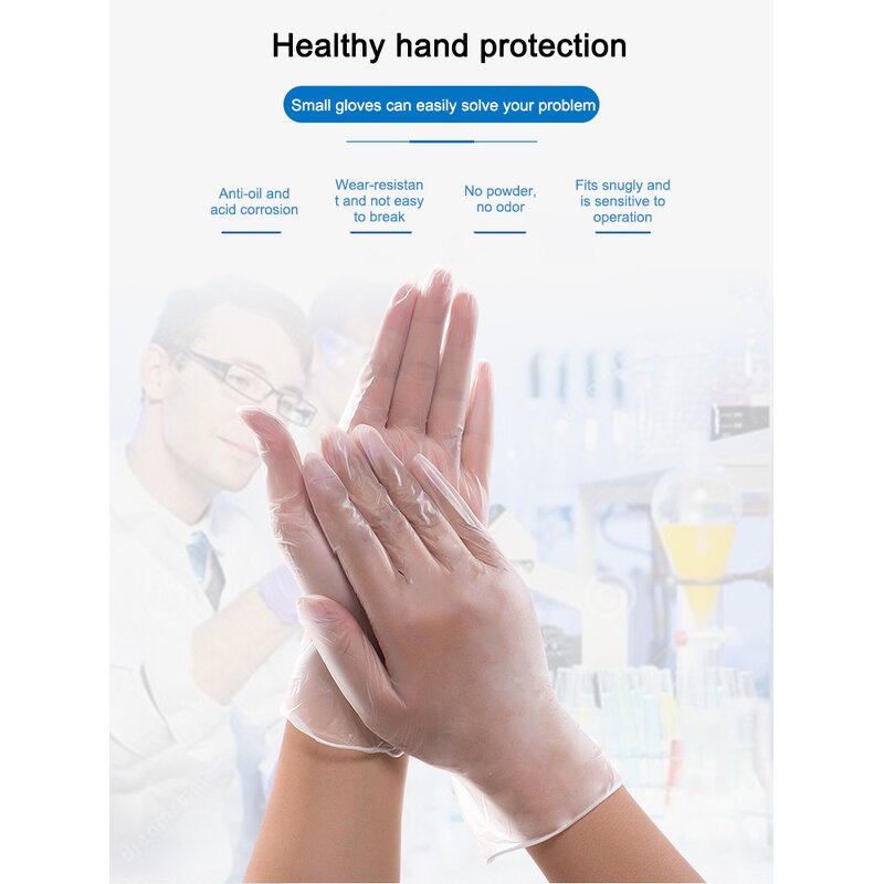 PVC Gloves Factory - OEM/ODM Custom 100PCS Box Black Vinyl PVC Gloves Powder Free Disposable Kitchen